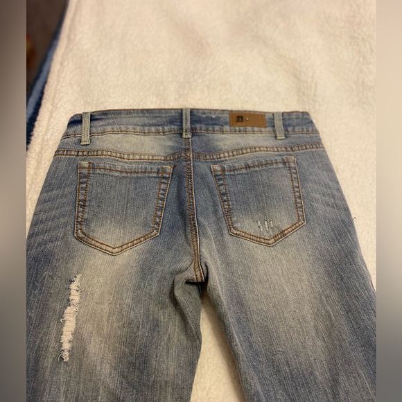 Royal Blue-bootcut torn jeans..size 9x39 - Picture 5 of 12